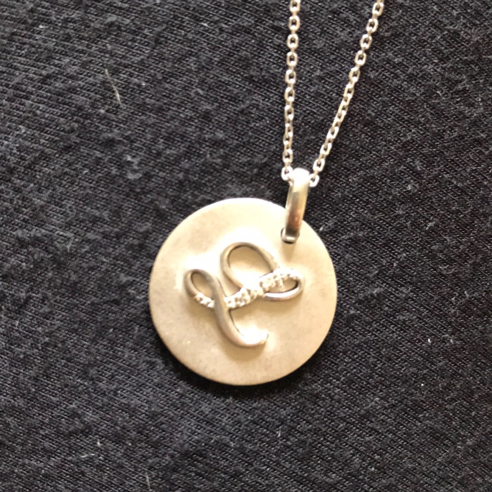 Sterling Silver And Diamond Initial Necklace - image 2